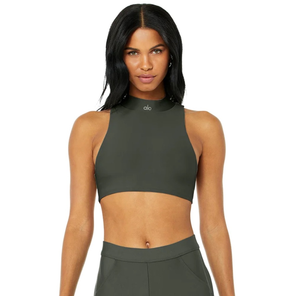 NWT Alo Yoga Airlift Fuse Bra Tank, Dark Cactus 🌵 Size Large